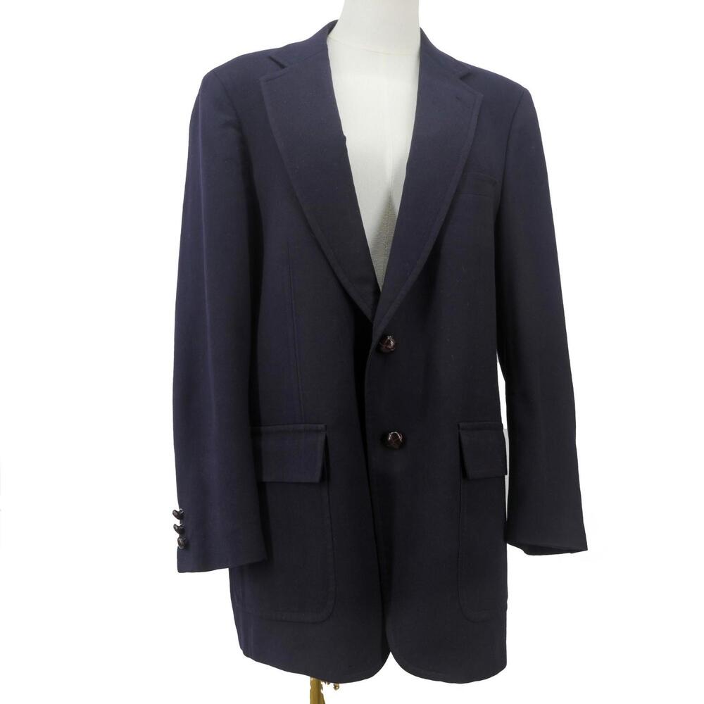 VTG Adams Row Richman Navy Blue 100% Wool Tailored Sports Coat Blazer Men's M